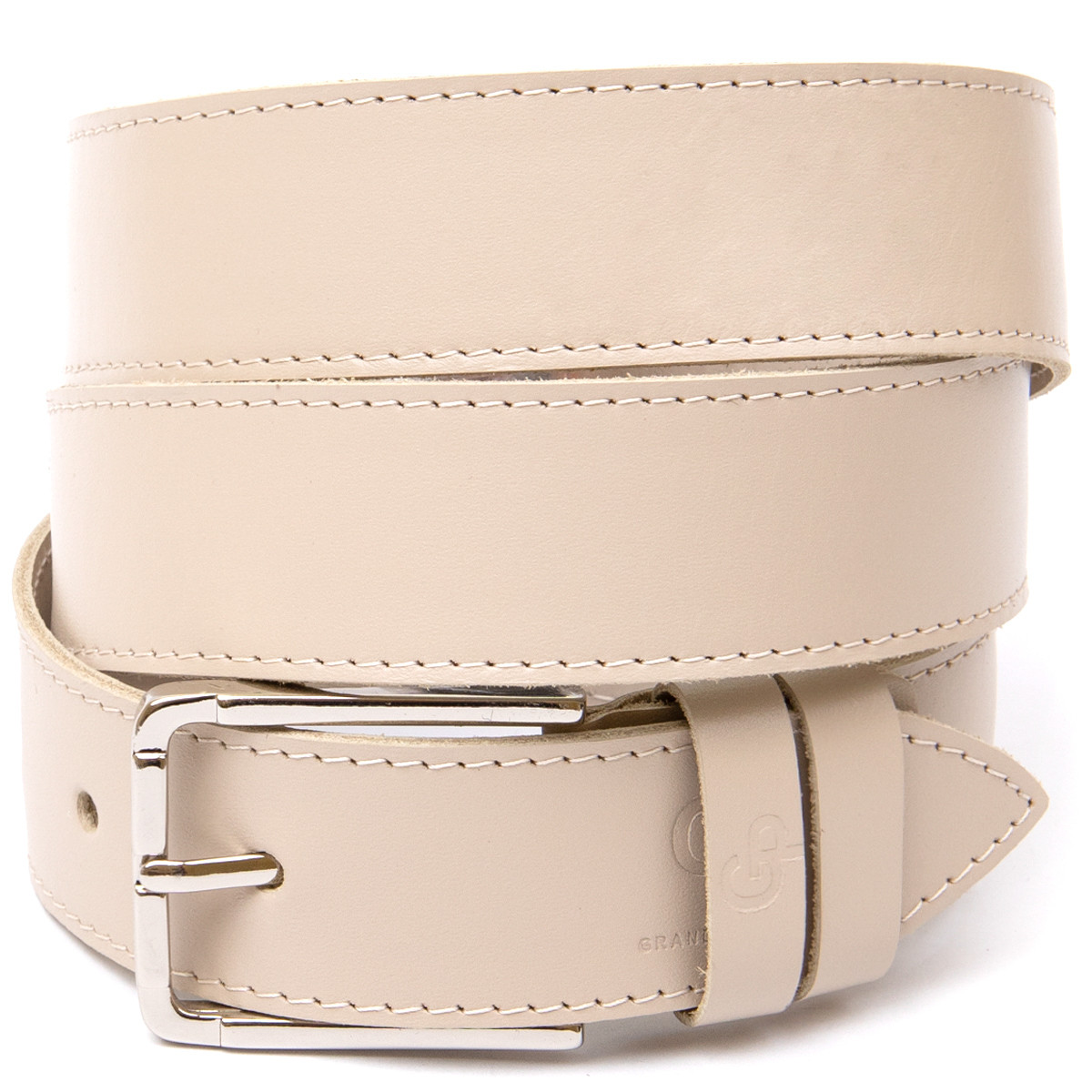 Шкіряний ремінь унісекс GRANDE PELLE 11450 Бежевий, фото 1