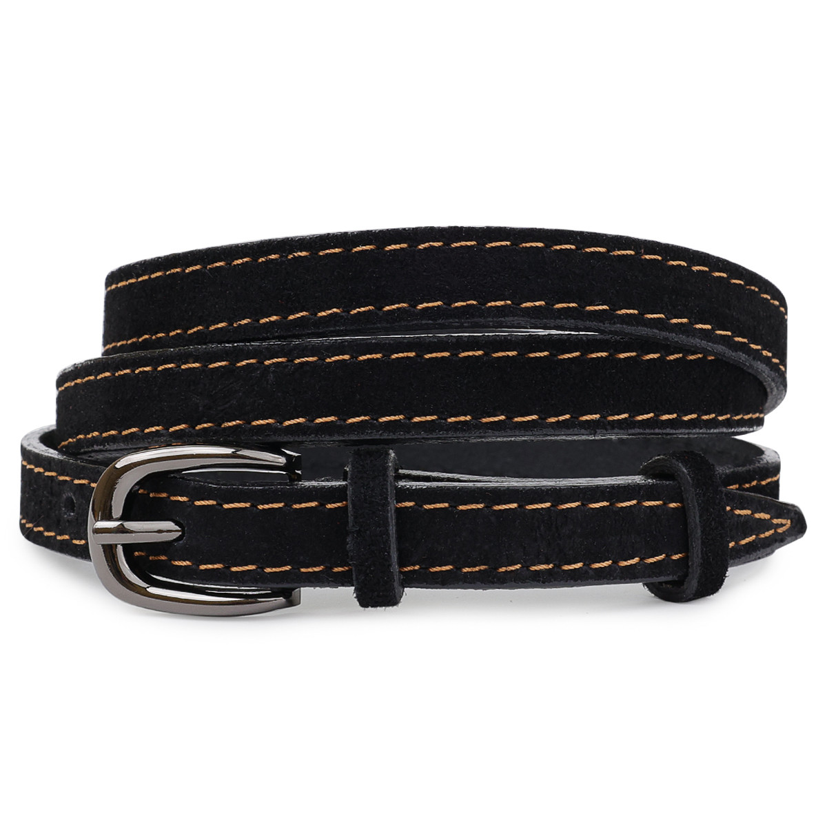Замшевий жіночий ремінь Vintage 20764 Чорний, фото 1