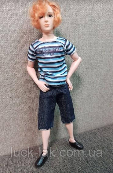 Лялька шарнірна Кен, Річард хлопчик зі скляними 3D очима, блондин + костюм, взуття