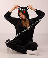 Пижама кигуруми медведь Кумамон домашняя kigurumi с мишкой Кумамото для детей и взрослых черный (1061)