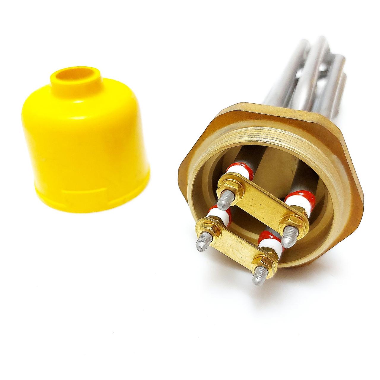 Блок ТЭН 4,5кВт 220/380В Прямой Тройной Резьба 1,5 Дюйма для ...