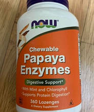 Ферменти NOW Chewable Papaya Enzyme 360 капс