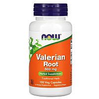 Корень валерианы 500 мг Now Foods Valerian Root успокоительное для нервной системы 100 растительных капсул