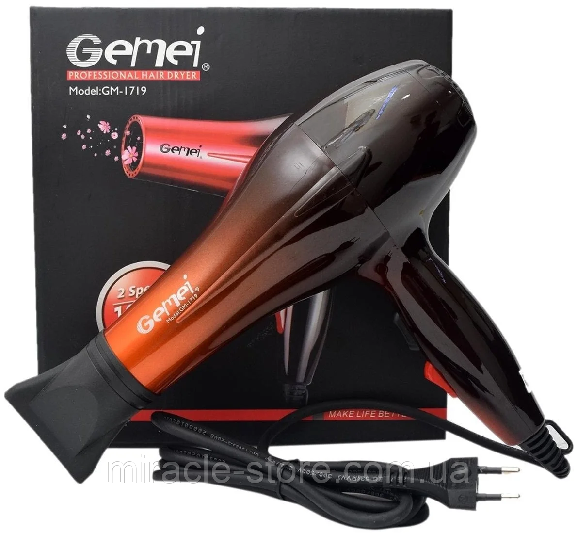 Фен для волосся професійний Gemei GM-1719