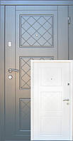 Двері вхідні в квартиру Рока двоколірна  Ваш ВиД Графіт/ Білий 860/960х2050х75 Ліве/Праве