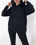 Зимовий вільний костюм жіночий на флісі з худі та штанами, фото 5