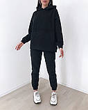 Зимовий вільний костюм жіночий на флісі з худі та штанами, фото 6