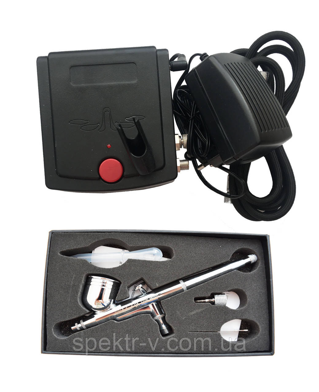 Стартовий набір для розпису тканини (аерограф із конусним соплом + мінікомпресор), фото 1