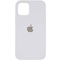 Чехол силиконовый Silicone Case для Apple iPhone 12 Pro Max (6.7) с закрытым низом- (White) Белый