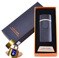 USB зажигалка в подарочной упаковке Lighter (Спираль накаливания) №HL-43 Black