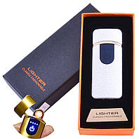 USB зажигалка в подарочной упаковке Lighter (Спираль накаливания) №HL-43 White