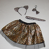 Карнавальний дитячий леопардовий набір (спідниця, хвіст, метелик) для свята 24957