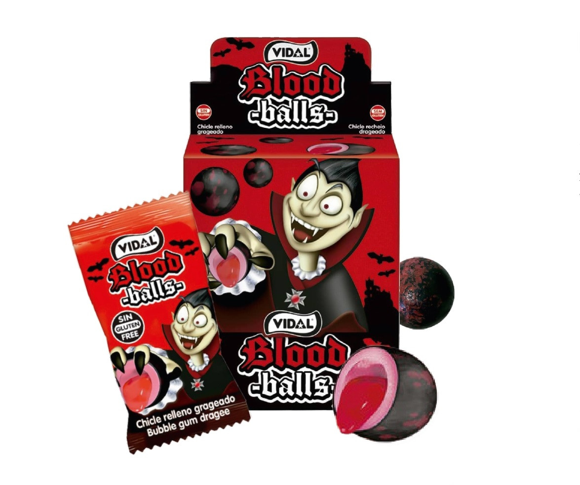 Гумка желейка жувальна зі смаком Blood balls для дітей 200шт * 5г упаковка 1кг ТМ VIDAL Бач Іспанія