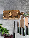 Набір кухонних ножів із дерев'яною підставкою 7 предметів Edenberg EB-11029 Набір ножів із неіржавкої сталі, фото 7