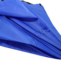 Зонт навпаки Lesko Up-Brella Синій вітрозахисний антизонт з непромокальним куполом смарт-парасолька, фото 5