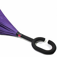 Парасолька навпаки Lesko Up-Brella Фіолетовий смарт-парасолька зворотного складання, фото 4