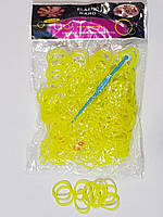 Резинки для плетения браслетов Loom Bands жёлтые в кружочек 200шт