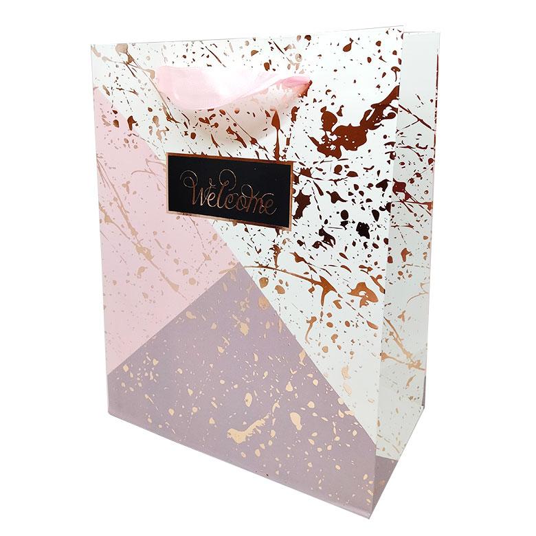 Пакет подарунковий паперовий 18*23*10см ООПТ Комбінація кольорів з фольгою HP-8347-S, фото 1