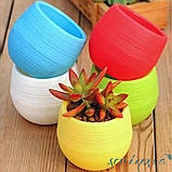 Горщик для квітів Colorful 1,3 л біло-сірий, фото 7