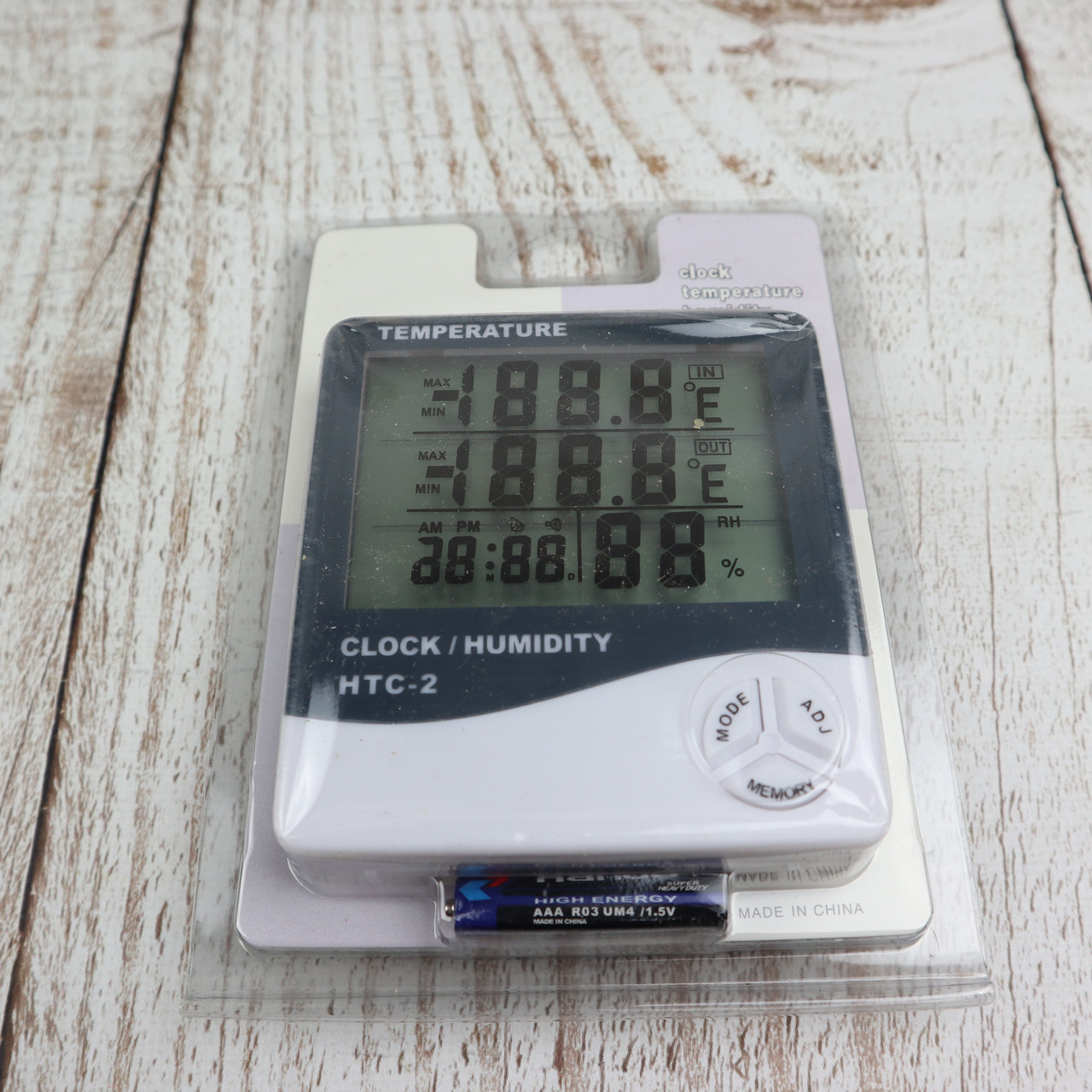 Термометр гигрометр комнатный электронный HTC-2 домашняя метеостанция с выносным датчиком влажностью ФОТО - фото 3 - id-p1493004582