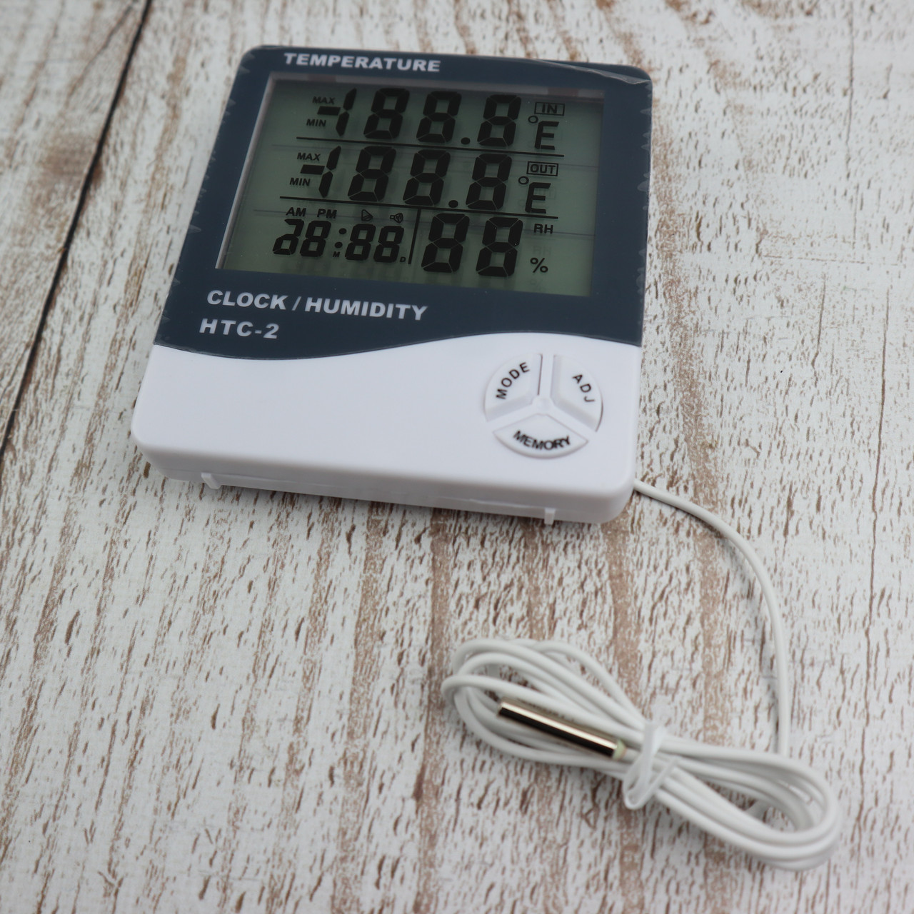 Термометр гигрометр комнатный электронный HTC-2 домашняя метеостанция с выносным датчиком влажностью ФОТО - фото 4 - id-p1493004582