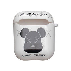 Чохол-футляр для навушників Apple Airpods Glossy Brand, Kaws White