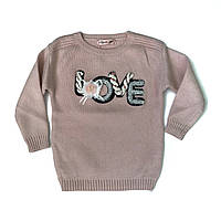 Красивый розовый свитер для девочки 4-14 лет