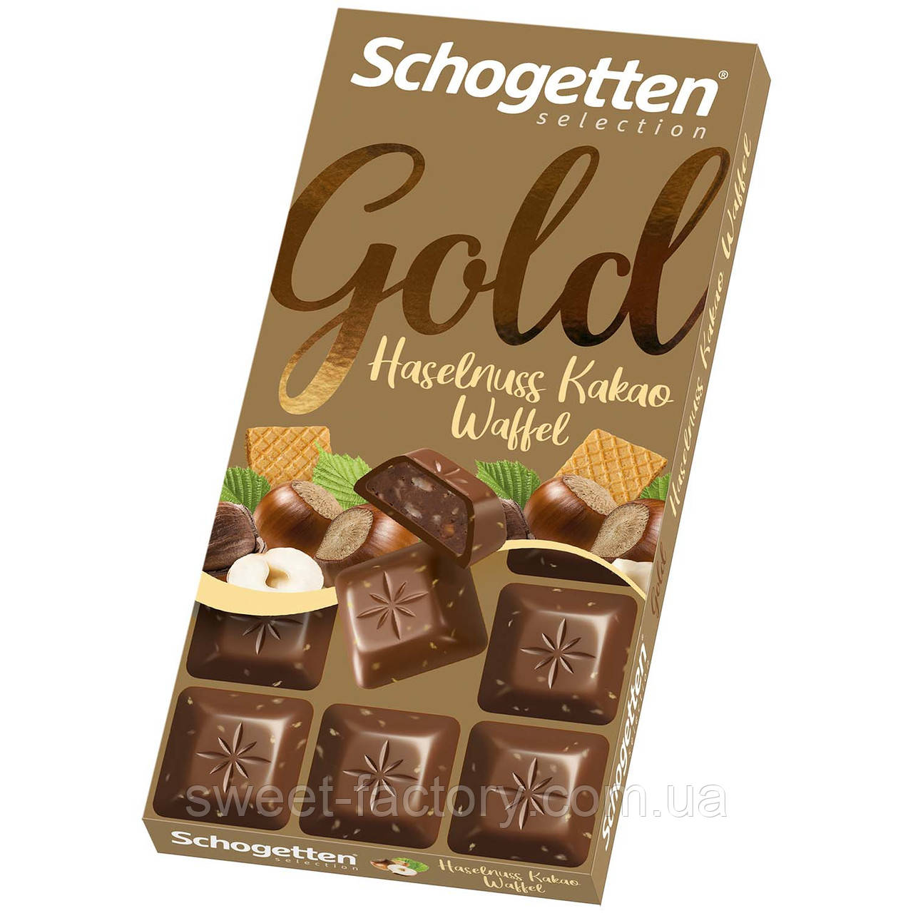 Шоколадка Schogetten Gold Selection Haselnuss Kakao Waffel 100 g