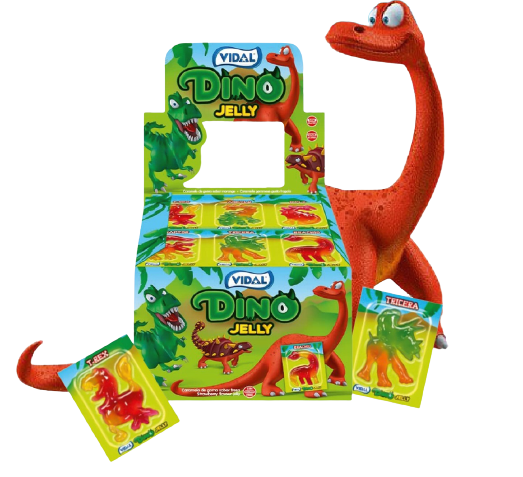Цукерки желейні жувальні динозаври Dino jelly 11г*66шт упаковка 726г ТМ VIDAL Відал Іспанія