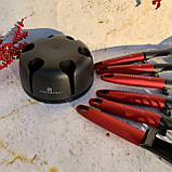 Набір кухонного приладдя на підставці 7 предметів Edenberg EB-3607 Набір поварешек з нейлону Червоний, фото 7