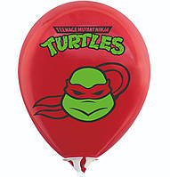Куля повітряна латексна червона Черепашка Ніндзя Рафаель 30 см 12" (BelBal) поштучно