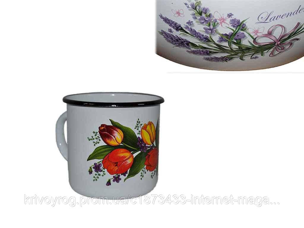 Кухоль єм. 400 мл /2 без крихітки Букет лаванди (Happy Cooking) бузковий (I01031/2) ТМ IDILIA, фото 1