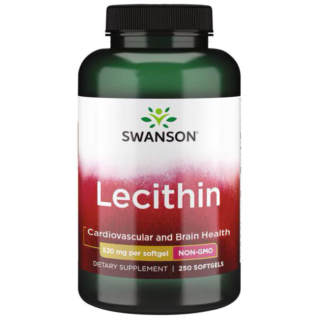 Лецитин, Lecithin Non-GMO, Swanson, 520 мг, 250 капсул