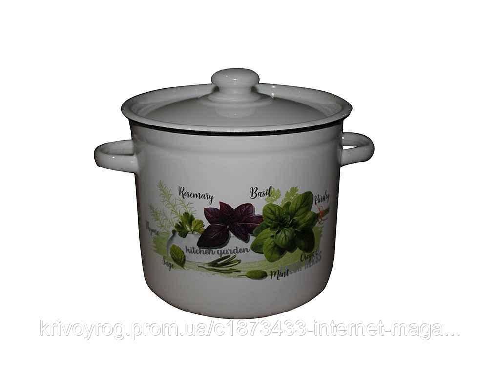 Каструля ем. 7,0л/2 циліндрична Зелень фреш (I1620/2) ТМ IDILIA, фото 1