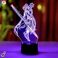 3D нічник GENSHIN IMPACT "Сяо" (УВАЛИЧЕННЕ ІЗОБРАЖЕННЯ) + пульт ДК + мережевий адаптер + батарейки 3DTOYSLAMP