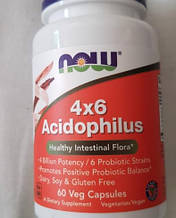 Пробіотик NOW 4x6 Acidophilus 60 капс