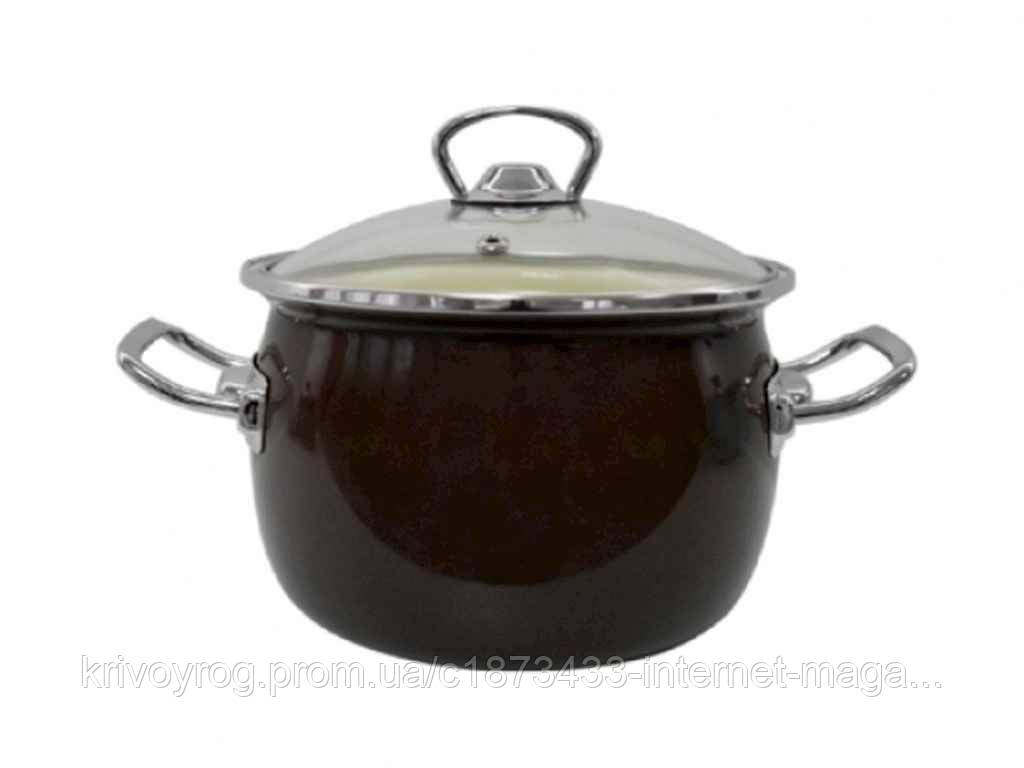 Каструля ем. 5,0л/0 сферична Браун (I819165) інд.уп. ТМ IDILIA, фото 1