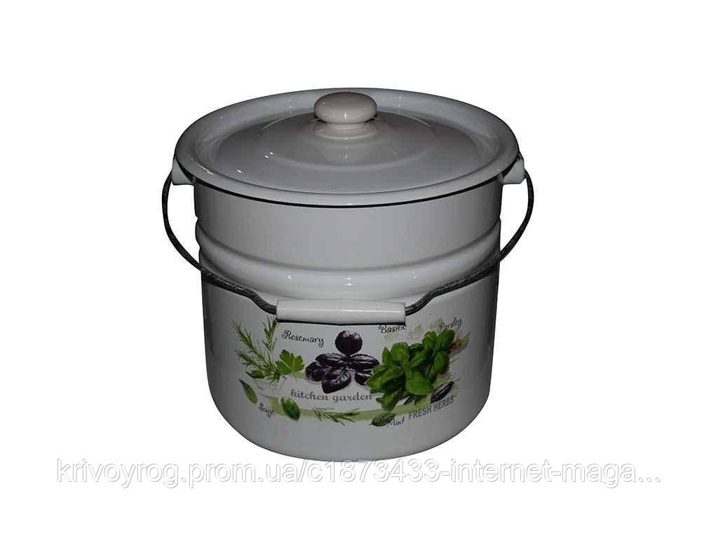 Відро ем. 12л /2 з кришкою Зелень фреш (I1224/2) ТМ IDILIA, фото 1