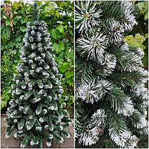 Ялинка Штучна Королева Лідія 1.2 м. Ялинка з білими кінчиками. Штучна Ялинка. Ялинка ПВХ зелена, фото 3