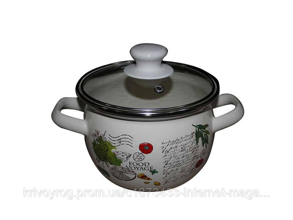 Каструля ем. 3,5л /0 сферична з н/ж обідком Фуд Вояж (I81913) інд.уп. ТМ IDILIA, фото 1