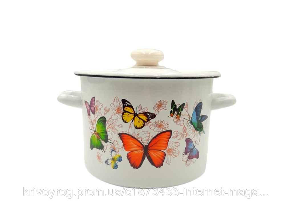 Каструля ем. 4,5л /2 циліндрична Батерфляй (І1615/2) ТМ IDILIA, фото 1