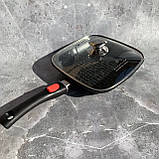 Сковорода гриль зі знімною ручкою 24 см Edenberg EB-8129 Сковорода-гриль з мармуровим антипригарним покриттям, фото 4
