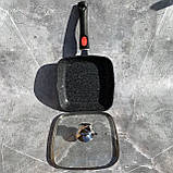 Сковорода гриль зі знімною ручкою 24 см Edenberg EB-8129 Сковорода-гриль з мармуровим антипригарним покриттям, фото 6