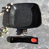 Сковорода гриль зі знімною ручкою 24 см Edenberg EB-8129 Сковорода-гриль з мармуровим антипригарним покриттям, фото 7