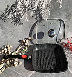 Сковорода гриль зі знімною ручкою 24 см Edenberg EB-8129 Сковорода-гриль з мармуровим антипригарним покриттям, фото 9