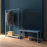 Рейл з поличкою на коліщатках в стилі Лофт 1800х1200х370 ВШ91, фото 2