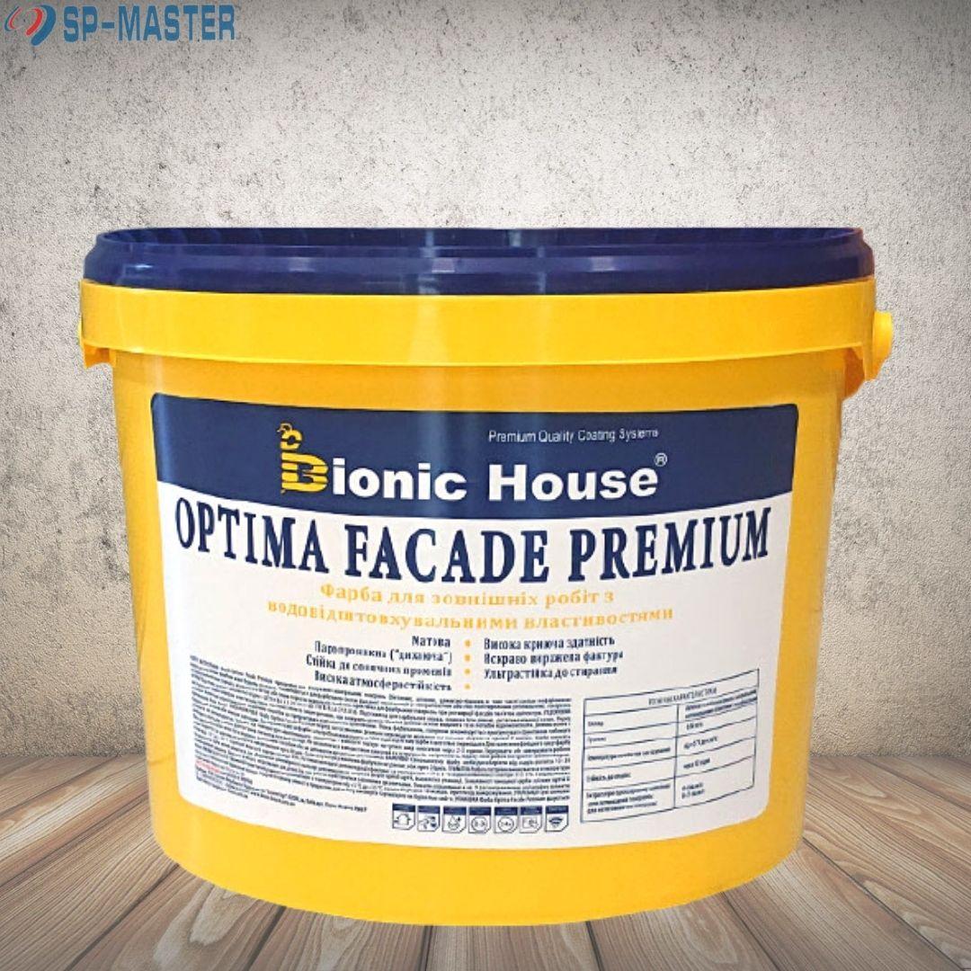 Фарба для фасадів матова Optima Fasade Premium Bionic House (Біонік Хаус) 4.2 кг (3л)