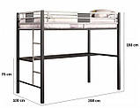 Ліжко двоярусне в стилі LOFT К12, фото 3