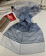 Модный нарядный тонкий женский шарф из вискозы с органзой 70*180см Шарф, Серый1