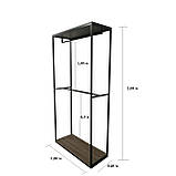 Вішалка стійка для одягу в стилі Лофт 2000х1000х400мм ВШ125, фото 3